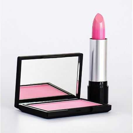Kit Batom Rosa + Espelho